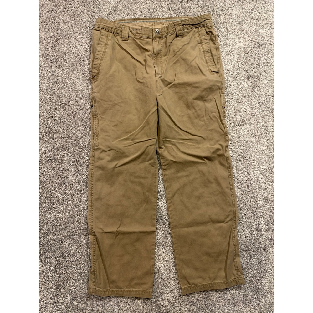 Columbia Canvas Pants Mens 36x32 Tan Straight Leg Utility Work Outdoor Trousers